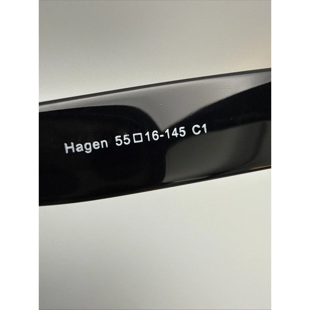 YES GLASSES HAGEN RARE OVERSIZED BUTTERFLY  FULLRIM BLACK SUNGLASSES TINTED LENS